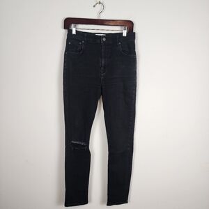 Reformation Faded Black Destroyed High Rise Skinny Jeans Women's Size 29